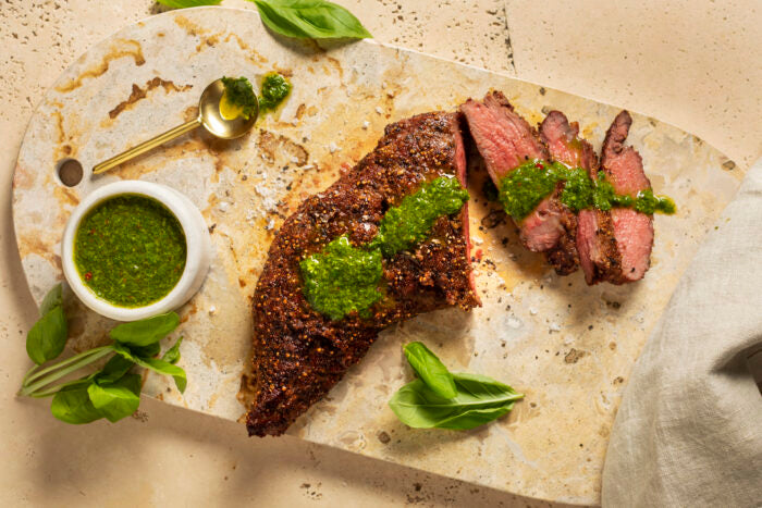 Low & slow 56ᵒC smoked tri-tip with chimichurri