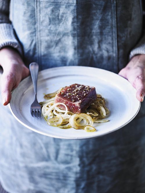 Tuna belly with fennel and lemon