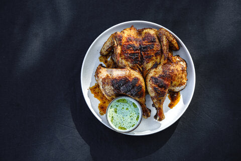 Peruvian-Style Charcoal Chicken with Green Sauce