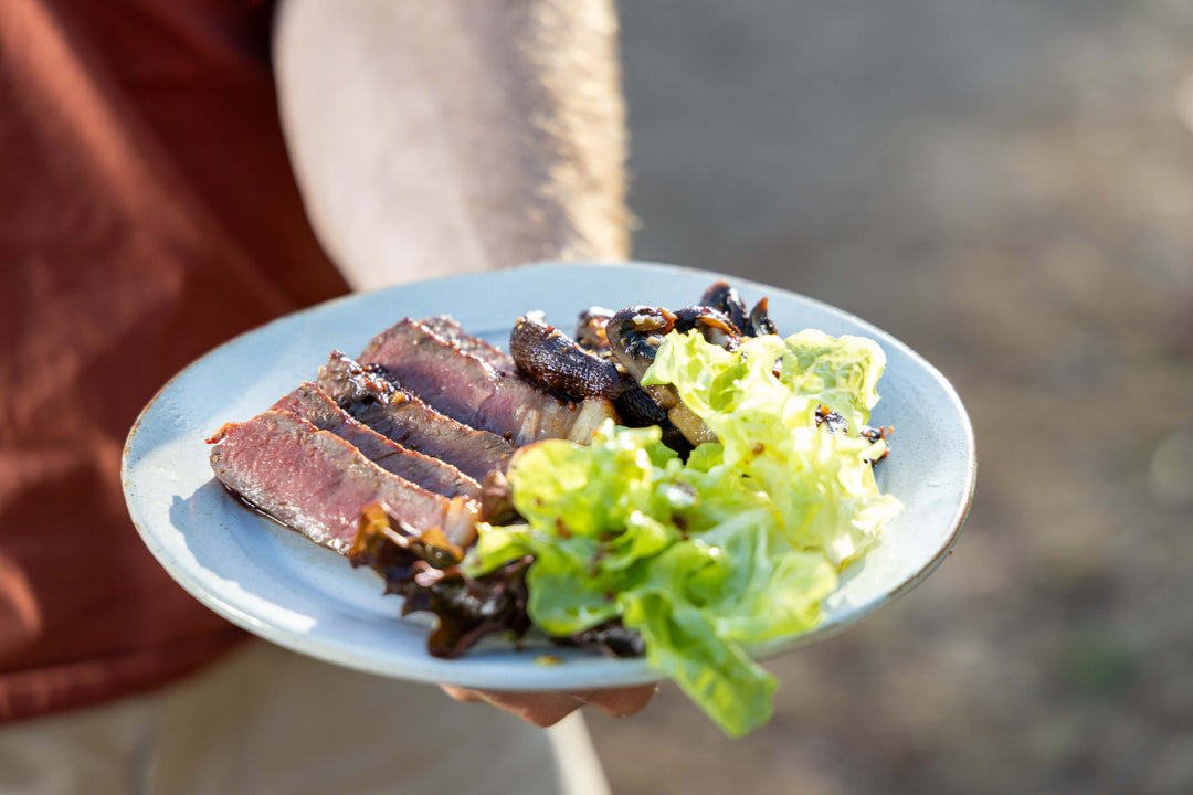 Rum Glazed Steak and Mushrooms