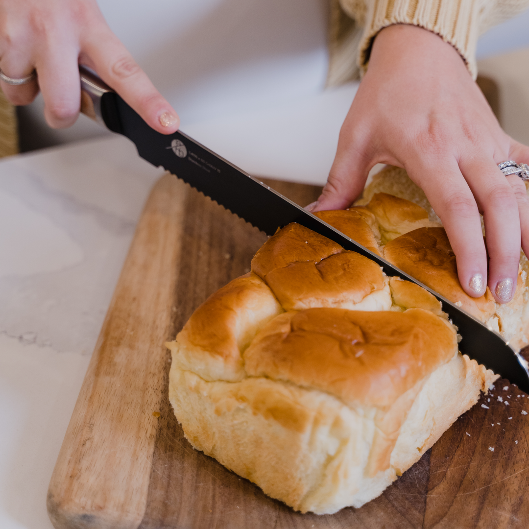 Everdure Bread Knife Cutting Bread Lifestyle
